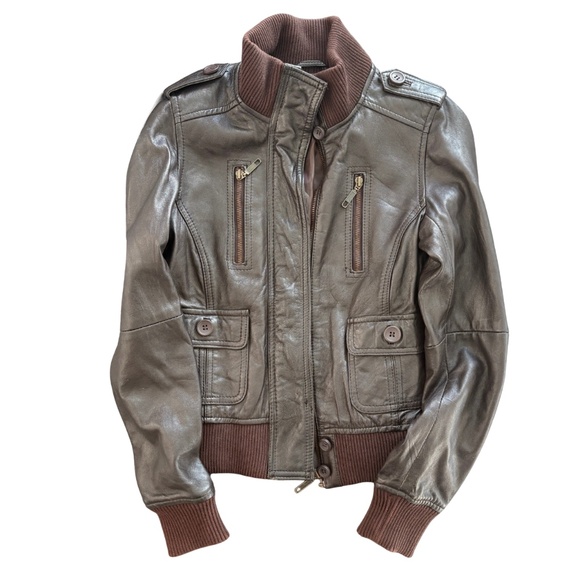 Zara TRF Leather Collection Y2K Bomber Jacket – Size S - Picture 1 of 6